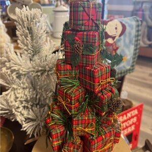 Festive Plaid Holiday Tree Decoration
